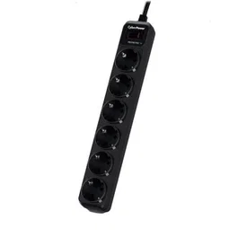 CyberPower B0620SC0-DE Regleta de Sobremesa con Interruptor Individual - 6 Tomas de Corriente, Cable 1.8 m, Negro